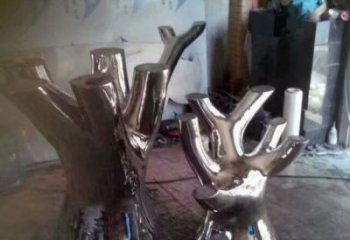 園林不銹鋼樹(shù)墩雕塑 抽象樹(shù)墩雕塑廠家