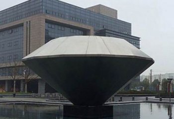 切面鉆石雕塑 鏡面工藝 戶外大型不銹鋼鉆石雕塑