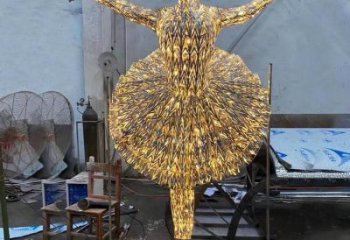 芭蕾舞雕塑 鏤空燈光小品 戶(hù)外大型芭蕾舞雕塑廠家