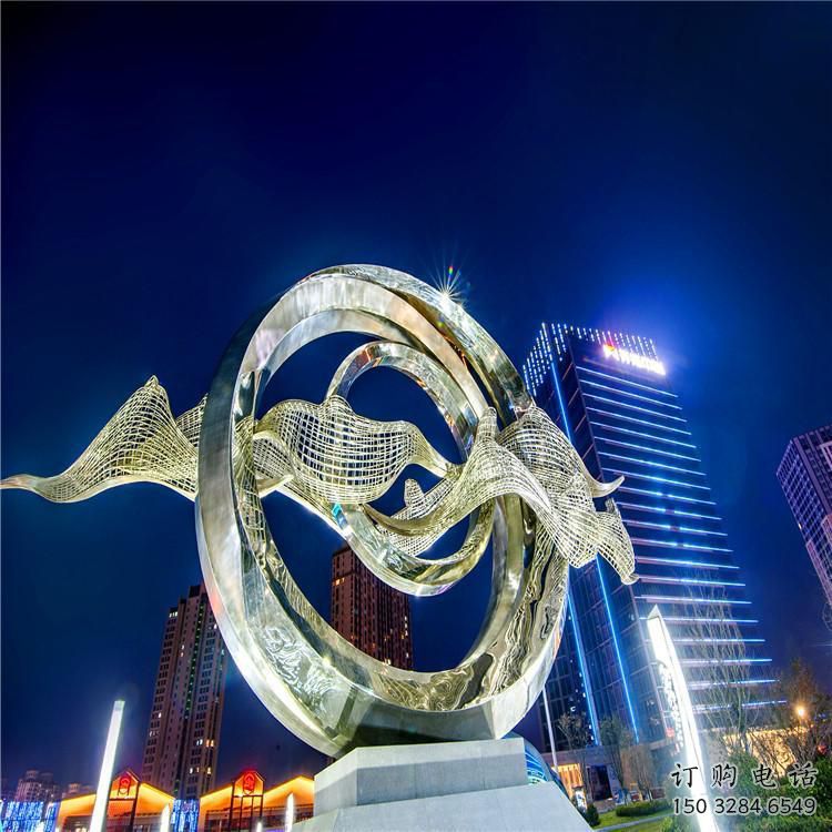 圓環雕塑 幾何異形擺件 庭院圓環雕塑廠家