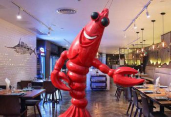 龍蝦雕塑 彩繪海洋擺件 幼兒園卡通龍蝦雕塑廠家