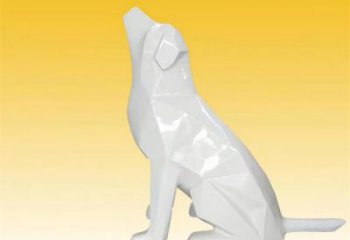 切面小狗雕塑廠家 別墅區(qū)戶外小品 幾何小狗雕塑
