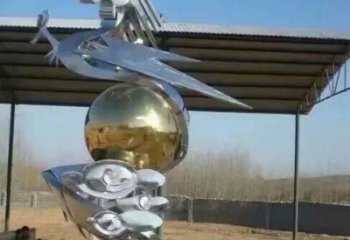 鏡面龍雕塑廠家 現代抽象擺件 商場大型龍雕塑