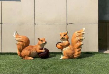 園林松鼠雕塑廠家 大型公園擺件 街道仿真松鼠雕塑