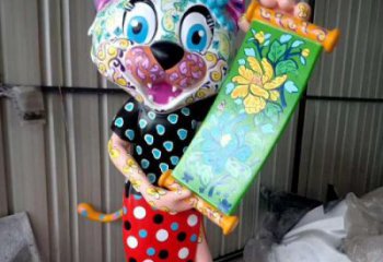 游樂場老虎雕塑廠家 戶外賓館擺件 卡通彩繪老虎雕塑