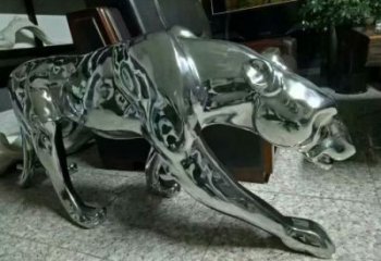 室內(nèi)獵豹雕塑廠家 大型房地產(chǎn)小品 步現(xiàn)代創(chuàng)意獵豹雕塑