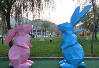 商業街兔子雕塑廠家 大型房地產擺件 步行街異形兔子雕塑