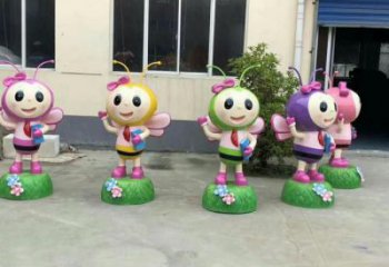 彩繪蜜蜂雕塑廠家 卡通噴漆小品 草地大型蜜蜂雕塑