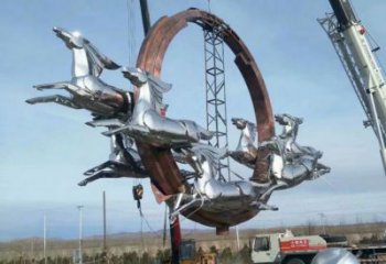 鏡面天馬雕塑廠家 現(xiàn)代廣場(chǎng)擺件 游樂(lè)場(chǎng)異形天馬雕塑