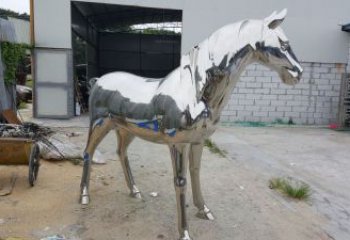抽象馬雕塑廠(chǎng)家 創(chuàng)意村口擺件 玄關(guān)鏡面馬雕塑