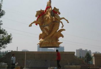 園林天馬雕塑廠家 大型房地產(chǎn)擺件 街道鍍金天馬雕塑