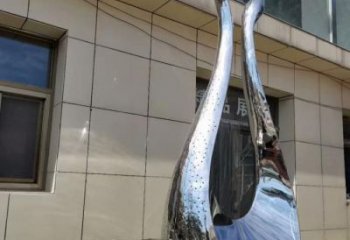 幾何鵝雕塑廠家 中式室內(nèi)擺件 草地鏡面鵝雕塑