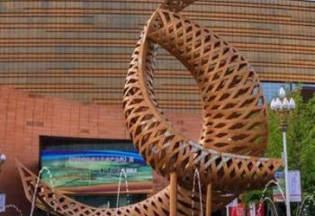 鏤空金魚雕塑廠家 卡通噴漆擺件 廣場抽象金魚雕塑