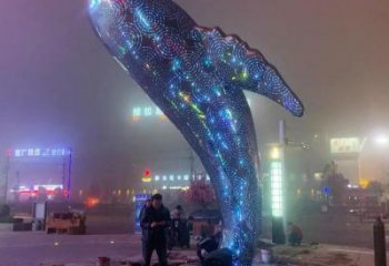 抽象金魚雕塑廠家 創意村口擺件 戶外燈光金魚雕塑