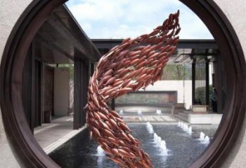 大型麥穗魚雕塑廠家 中式啞光擺件 餐飲店戶外麥穗魚雕塑