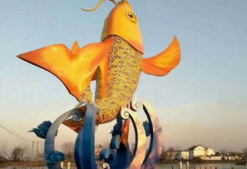 鏤空金魚雕塑廠家 創意抽象擺件 公園噴漆金魚雕塑