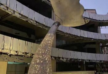 鏤空魚(yú)尾雕塑廠家 現(xiàn)代抽象擺件 公園切面魚(yú)尾雕塑