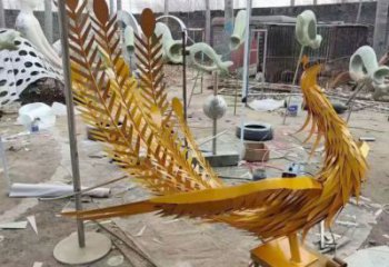 仿古飛鳥雕塑廠家 酒店賓館小品 玄關鍍金飛鳥雕塑