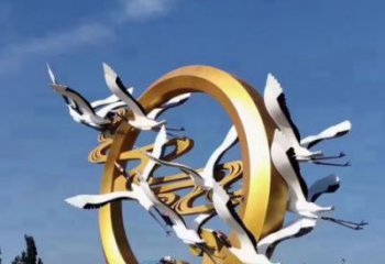 剪影飛燕雕塑廠家 大型廣場擺件 步行街異形飛燕雕塑