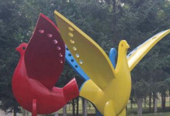 住宅小區(qū)飛鴿雕塑廠家 現代廣場小品 公園噴漆飛鴿雕塑