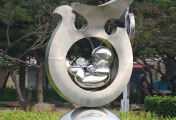 醫(yī)院飛鴿雕塑廠家 大型戶外小品 大型鏡面飛鴿雕塑