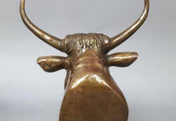 商場(chǎng)牛頭雕塑廠家 中式室內(nèi)小品 酒店拉絲牛頭雕塑