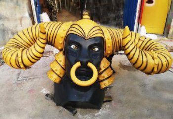 玄關牛角雕塑廠家 創意現代擺件 房地產仿古牛角雕塑