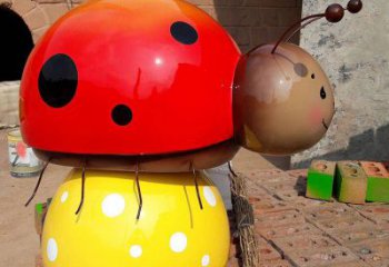 彩繪瓢蟲雕塑廠家 創(chuàng)意鋼管擺件 公園噴漆瓢蟲雕塑