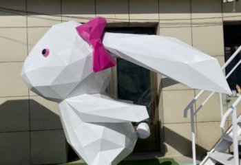 切面兔子雕塑廠家 現代抽象擺件 商場切面兔子雕塑