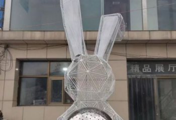 鏤空兔子雕塑廠家 大型鏤空擺件 風景區大型兔子雕塑