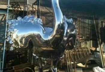 步行街鴕鳥雕塑廠家 創意鏡面擺件 草地仿真鴕鳥雕塑