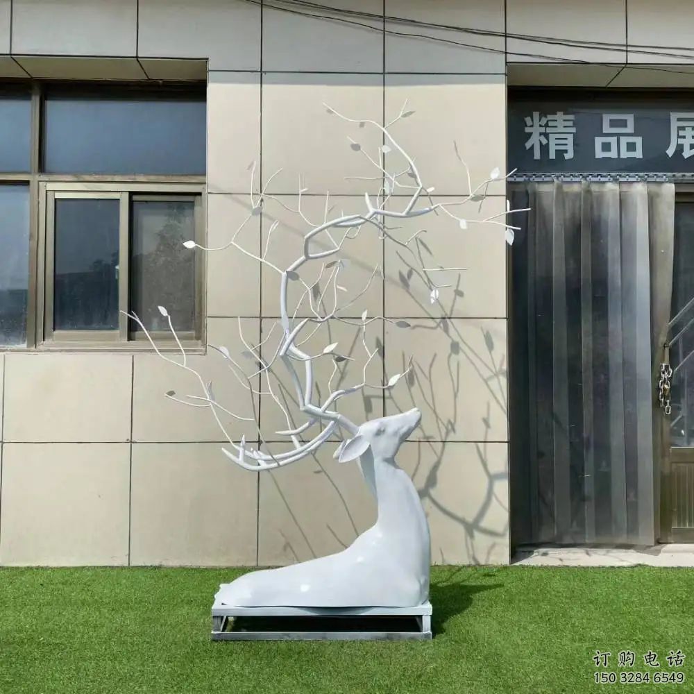 大門口鹿頭雕塑廠家 歐式賓館擺件 風(fēng)景區(qū)現(xiàn)代鹿頭雕塑