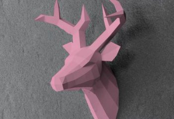 異形鹿頭雕塑廠家 戶外異形擺件 酒店拉絲鹿頭雕塑