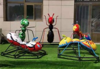 噴漆螞蟻雕塑廠家 卡通廣場(chǎng)小品 草地仿真螞蟻雕塑