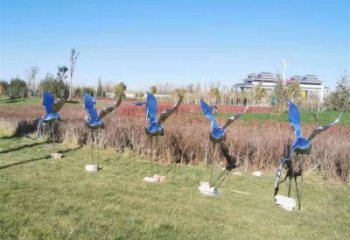 園林白鶴雕塑廠家 大型公園擺件 街道仿真白鶴雕塑