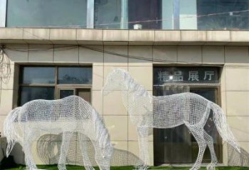 庭院奔馬雕塑廠家 歐式仿真擺件 戶外噴漆奔馬雕塑