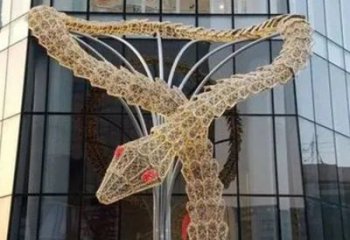 鏤空龍形雕塑廠家 現(xiàn)代抽象擺件 戶(hù)外切面龍形雕塑