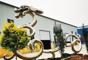 鍛造龍形雕塑廠家 創(chuàng)意村口小品 戶(hù)外鏡面龍形雕塑