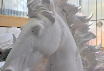 戶外馬頭雕塑廠家 抽象公園小品 大型彩繪馬頭雕塑