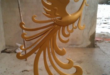 村口金鳳凰雕塑廠家 中式烤漆擺件 戶外大型金鳳凰雕塑