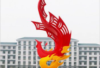 游樂場火鳳凰雕塑廠家 鏤空創意擺件 大型現代火鳳凰雕塑