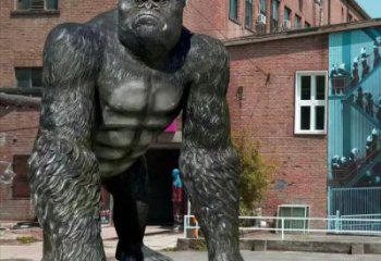 仿古大猩猩雕塑廠家 公園抽象小品 大型戶外大猩猩雕塑