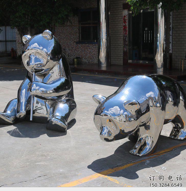 商業(yè)街大熊貓雕塑廠家 大型創(chuàng)意擺件 步行街異形大熊貓雕塑