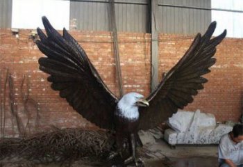 抽象雄鷹雕塑廠家 創意村口擺件 玄關彩繪雄鷹雕塑