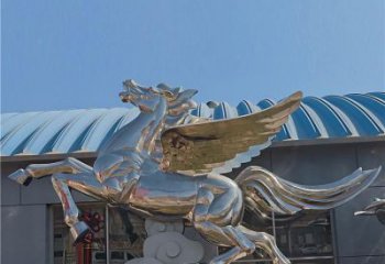 公園飛馬雕塑廠家 中式鏡面小品 風景區仿真飛馬雕塑