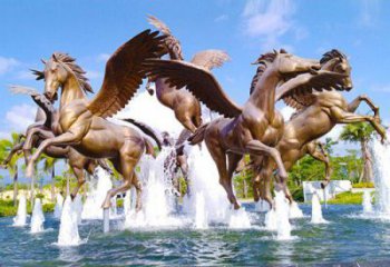 公園飛馬雕塑廠家 大型現代擺件 街道仿古飛馬雕塑