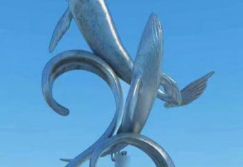 商業(yè)街魚(yú)跨環(huán)雕塑廠家 大型街頭擺件 步行街異形魚(yú)跨環(huán)雕塑