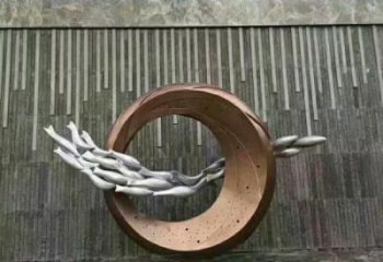 商場(chǎng)魚(yú)跨環(huán)雕塑廠家 中式室內(nèi)小品 酒店拉絲魚(yú)跨環(huán)雕塑