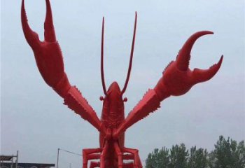 抽象大蝦雕塑廠家 創意村口擺件 大型彩繪大蝦雕塑