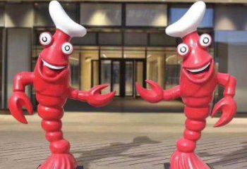 仿古大蝦雕塑廠家 海洋賓館小品 戶外彩繪大蝦雕塑